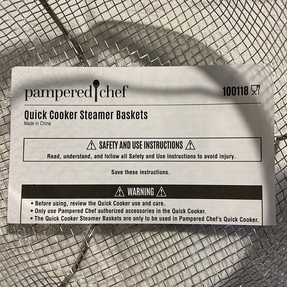 Pampered chef steamer baskets